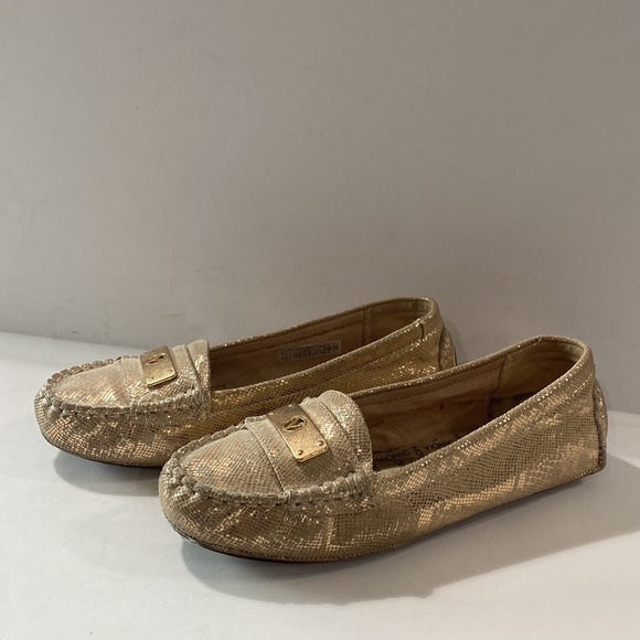 Vionic Gold Ease Sydney Leather Snake Print Slip On Driving Loafers Size 6 - Picture 4 of 9